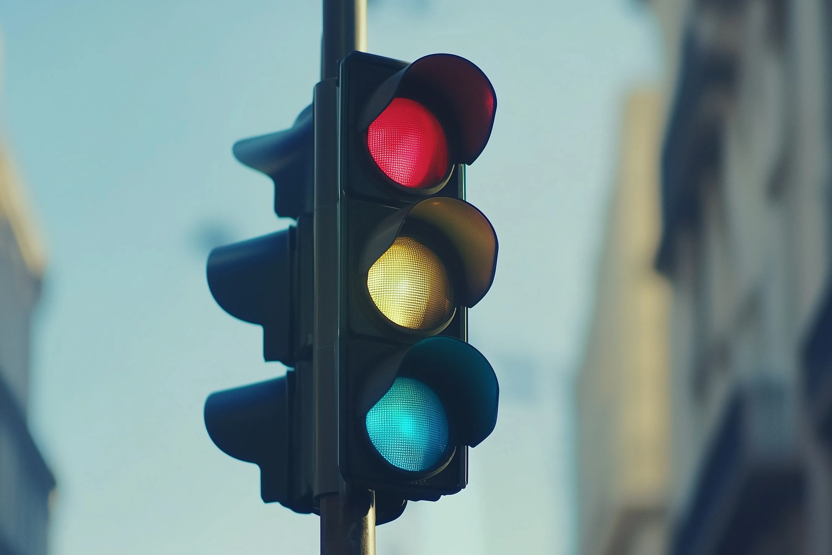 Colored Lights on the Road